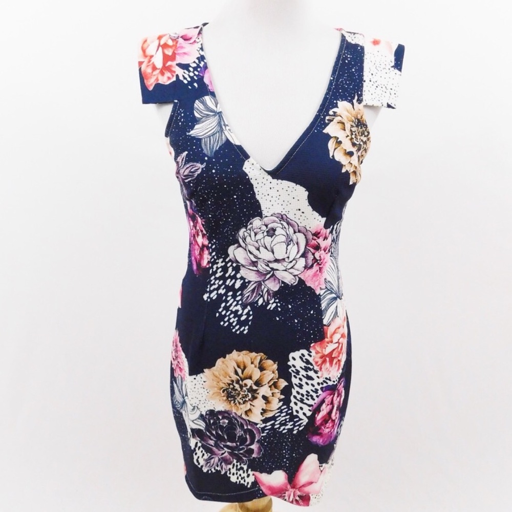 LF Rumor Boutique Blue Floral Dress